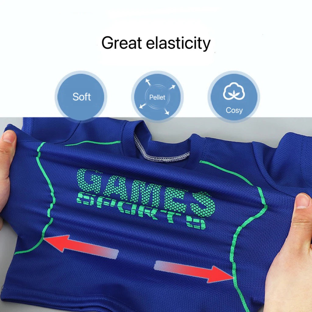 1Set Boy Girl Leisure Set Children Letter Quick Drying Short Sleeve Shorts Sets Summer Kid Clothes Baby Tee+Short Pant Tracksuit