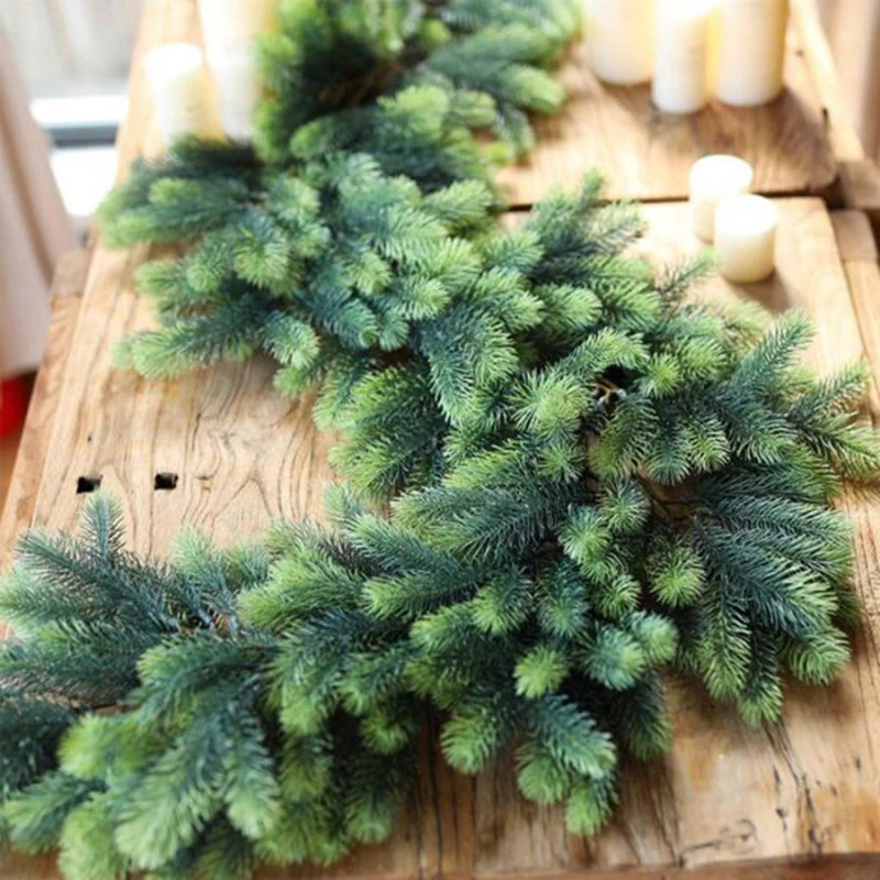 1Pc Artificial Green Plants Christmas Tree Garland Home Party Decorative Outdoor Yard Pine Tree Rattan Hanging Hot Sale Products