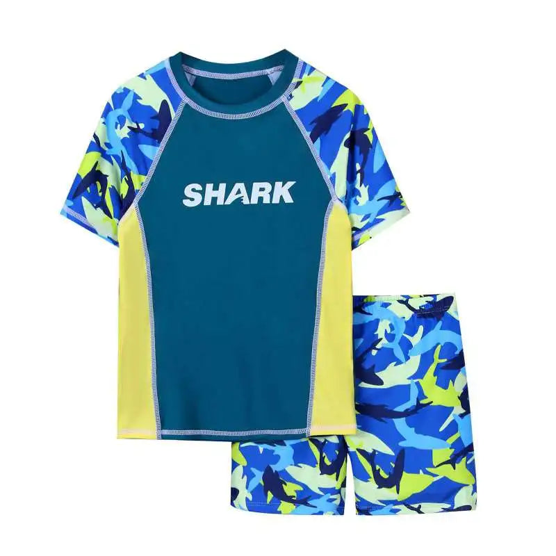 Summer Children Boys Sports Set Outdoor Short Sleeve Tops+ Shorts Suits Fashion Breathable Casual Clothes Sets