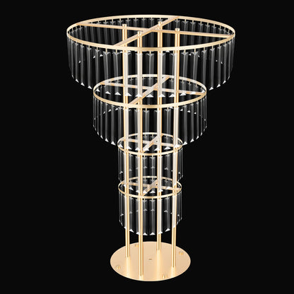 3-Tier/4-Tier Gold Crystal Flower Stand Electroplated Iron Freestanding for Wedding Party Event Decoration