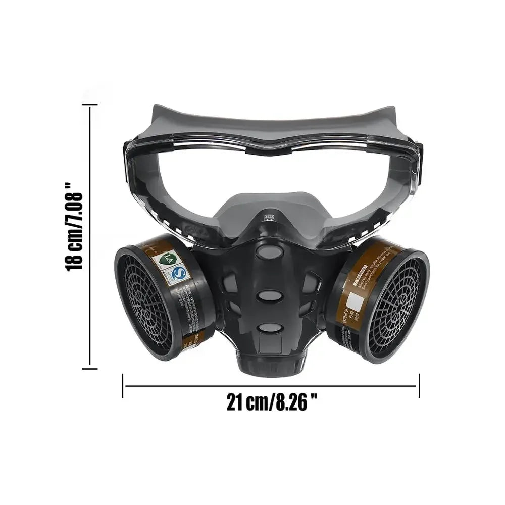 Full/Half Face Gas Mask Safety Fog proof Glasses Set Spray Paint Chemical Pesticide Decoration Formaldehyde Anti-Dust Respirator