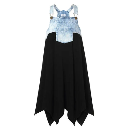 AP washed jeans patch collection children boys girls spring summer denim casual family matching clothing jumper tee skirt