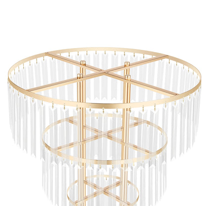 3-Tier/4-Tier Gold Crystal Flower Stand Electroplated Iron Freestanding for Wedding Party Event Decoration