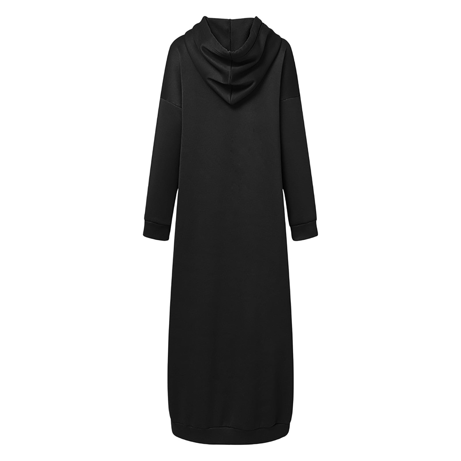 2024 Oversized Women Solid Color Maxi Dress For Women 2023 Long Sleeve Muslim Solid Casual O Neck Oversize Long Sweatshirt