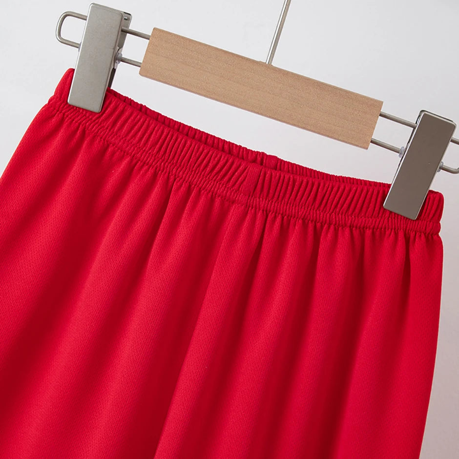 2 Pieces Children's Summer Solid Color Quick Drying Breathable Set Boys' Sports Running Is A Comfortable Top Girls' Loose Shorts