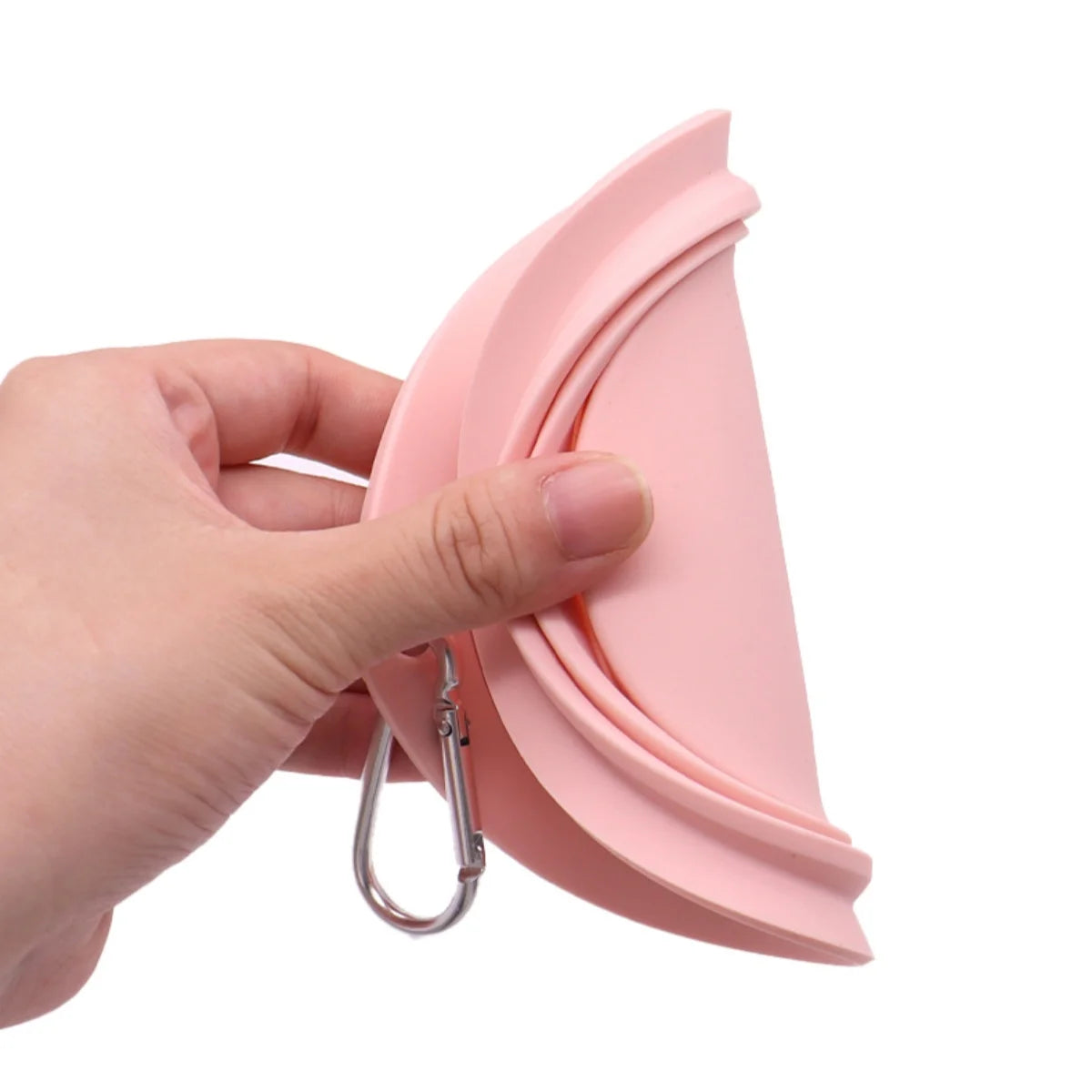 Collapsible Pet Silicone Dog Food Water Bowl  Macaron Color Outdoor Travel Portable Folding Supplies Dishes with Carabiner