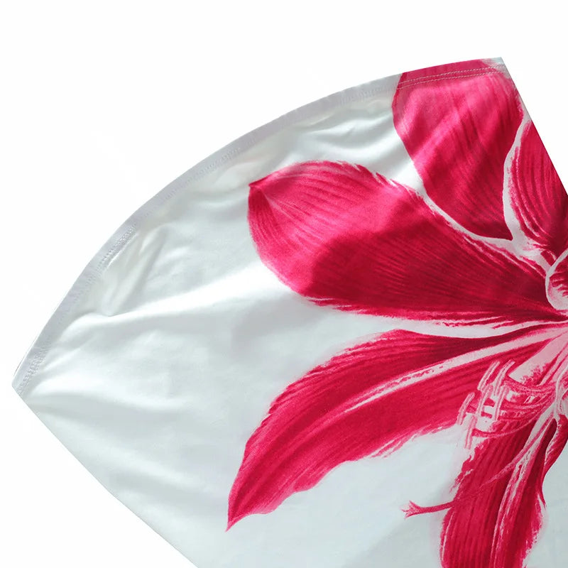 Sexy strapless floral print backless slim fit dress for women in summer 2025 comfortable and elegant beach vacation short skirt