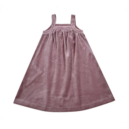 AA-Velour and striped layered set kids clothes sibling matching girl dress boys top baby romper v neck children family matching