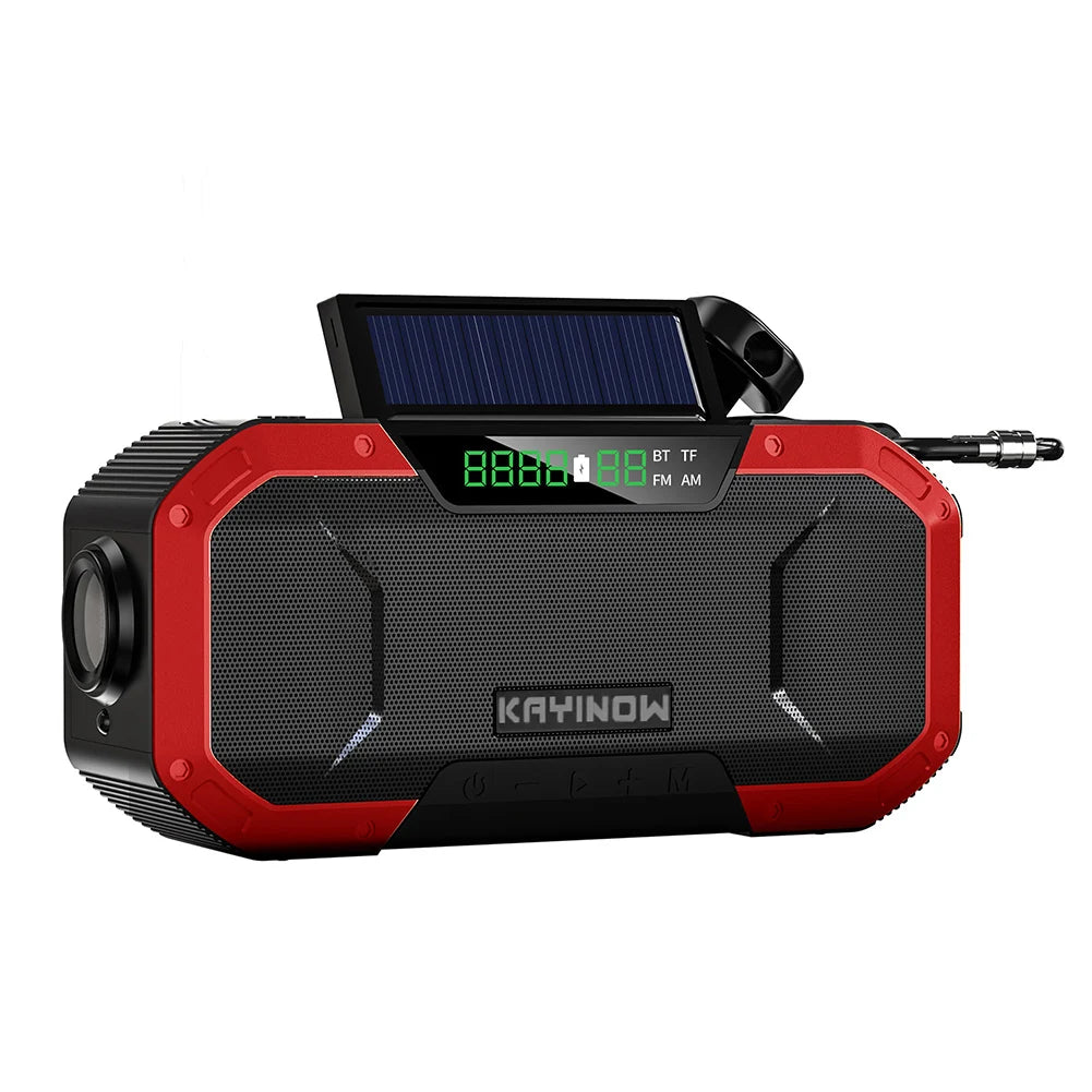 Solar Hand Crank Radio Portable AM/FM Weather Radio with LED Flashlight SOS Alarm Emergency Power Supply/Bank