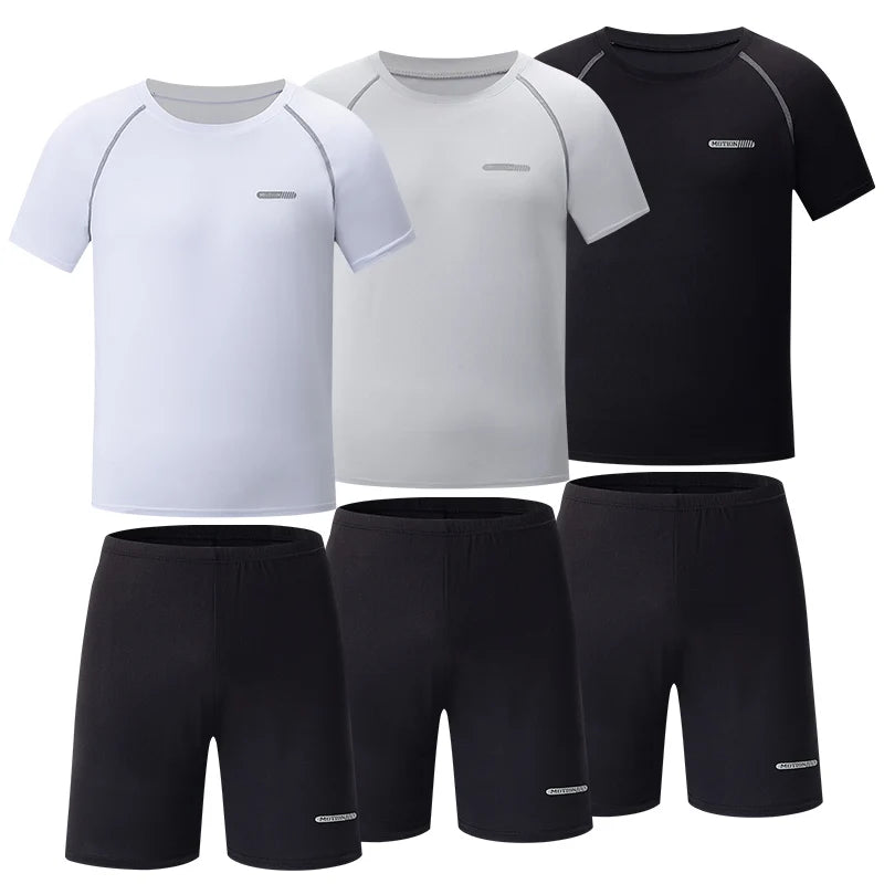 Children's solid color quick-drying sports suit 14+ boys and girls running training 2-piece leisure Joker sports suit