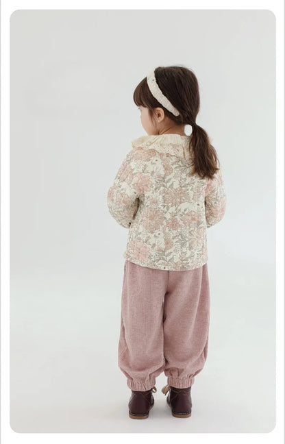 2-6Y Kids Velvet Jacket New Nordic Style Sweet Cotton Coat Babies Autumn Winter Boys Girls Comfortable and Warm Lined jacket