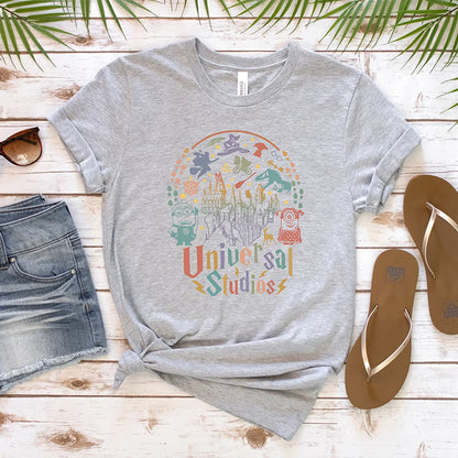 Children Cute Shirt Loose Casual Apparel Y2K Top Universal Studios Orlando Shirt Vintage Short Sleeve Trendy Family Trip Gift