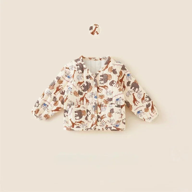 2-6Y Kids Velvet Jacket New Nordic Style Sweet Cotton Coat Babies Autumn Winter Boys Girls Comfortable and Warm Lined jacket