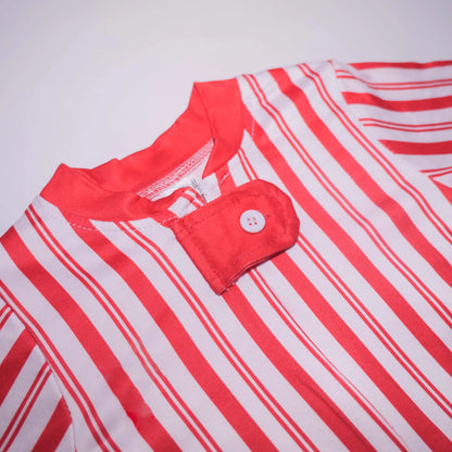 Family Christmas Pajamas Set Striped Print Mother Kids Matching Clothes Button Shirt+Trousers Children Clothing Xmas Look Pijama