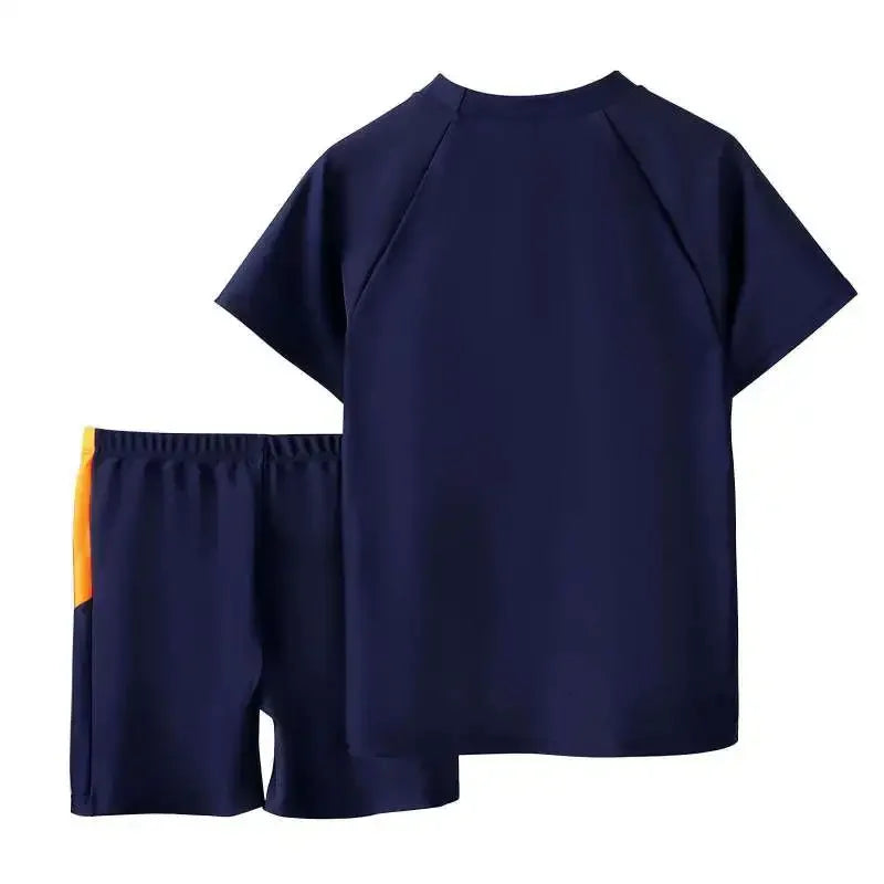 Summer Children Boys Sports Set Outdoor Short Sleeve Tops+ Shorts Suits Fashion Breathable Casual Clothes Sets