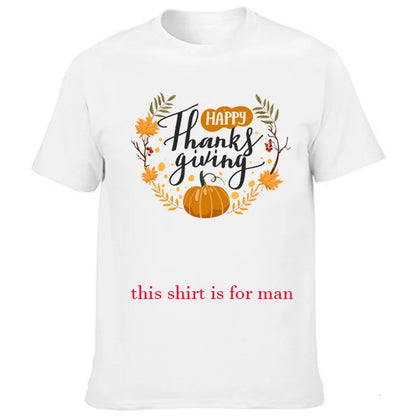 Thanksgiving day Family matching clothes mother father daughter son kids baby pumpkins T-shirt Parent child Short Sleeve Tops
