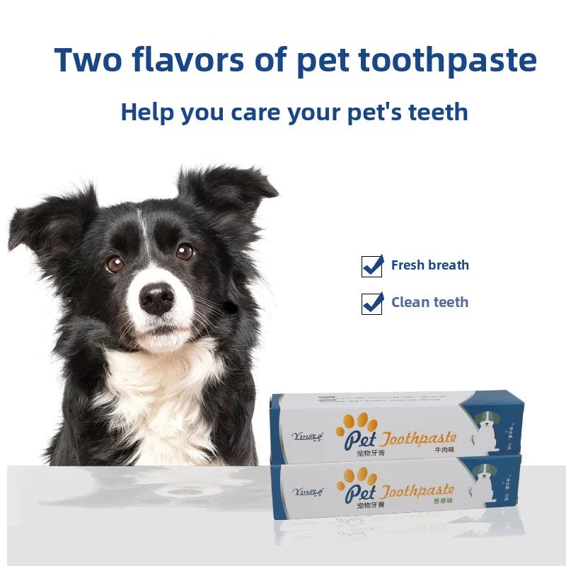 Edible Pet Toothpaste Enzymatic Dental Care Teeth Cleaning Gel Vanilla Beef Flavor Oral Hygiene Kit Puppy Kitten Care Supplies