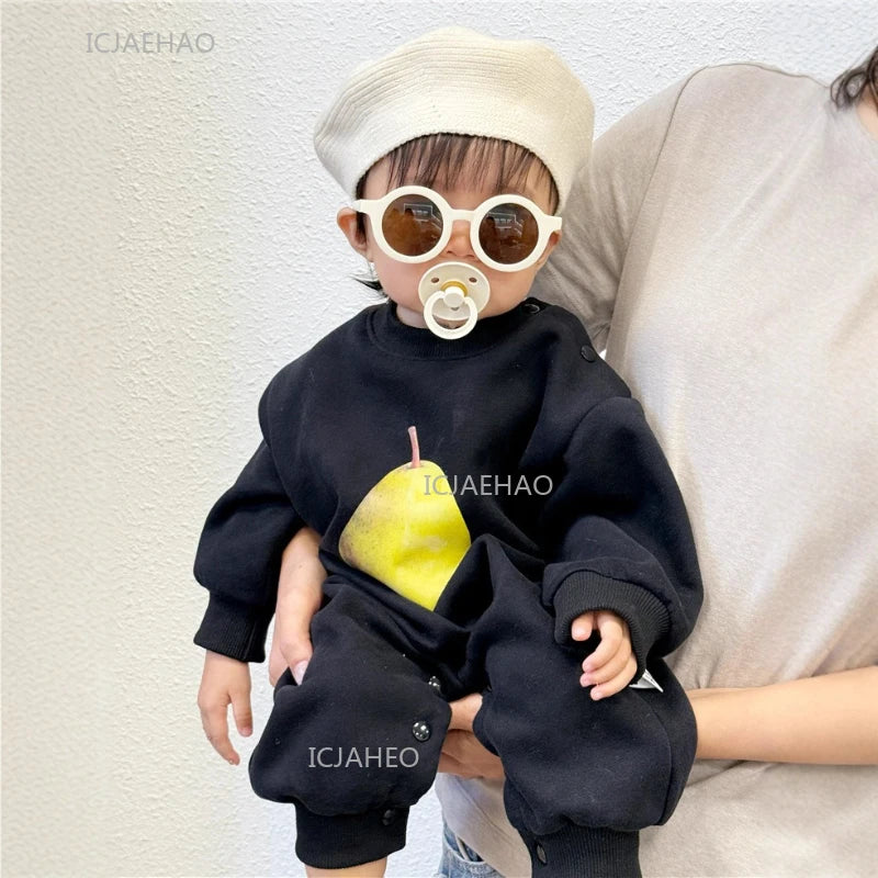 Black Family Matching Outfit New Mom and Daughter Dad and Son Casual Wear Boys Girls Kids Clothing Set Spring Autumn Clothes