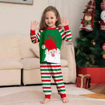 Europe and the United States 2024 new Santa Claus stripes Christmas family home clothing pajamas new set