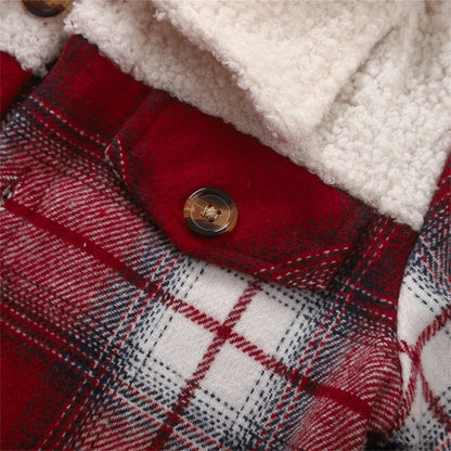 Carboy Coat Kids Toddler Child Baby Boys Girls Shirt Jacket Plaid Long Sleeve Fleece Lapel Button Down H Coats For Boys Fashion