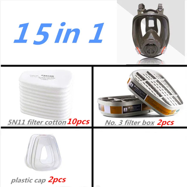 Full face respirator - mask with 40 mm gas filter canister for industrial gases, chemical, polishing, welding, spraying Gas mask