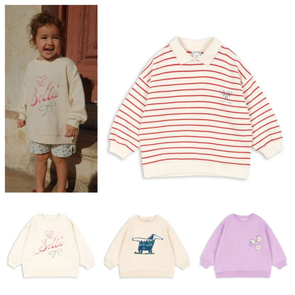 Autumn Winter New Kids Long Sleeve Baby Giry Boy Hoodie with Animal Print +Shorts Pant Set Loose Fit Comfortable Children's