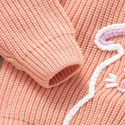 Adorable Infant Easter Jumper with Cute Bunny Design Soft Long Sleeve Crew Neck Knit Pullover for Baby Boy or Girl